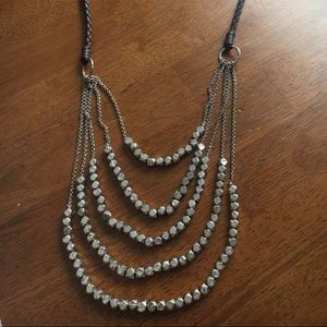 🛍metal and leather necklace